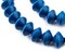 The Bead Chest Azul Blue Bicone Natural Wood Beads (10x15mm): Organic Eco-Friendly Wooden Bead Strand for DIY Jewelry, Crafts, Necklace and Bracelet Making